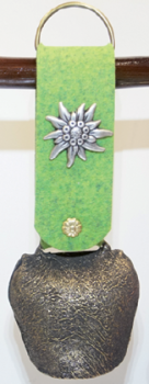 Glocke Filzband Edelweiss antik 6cm